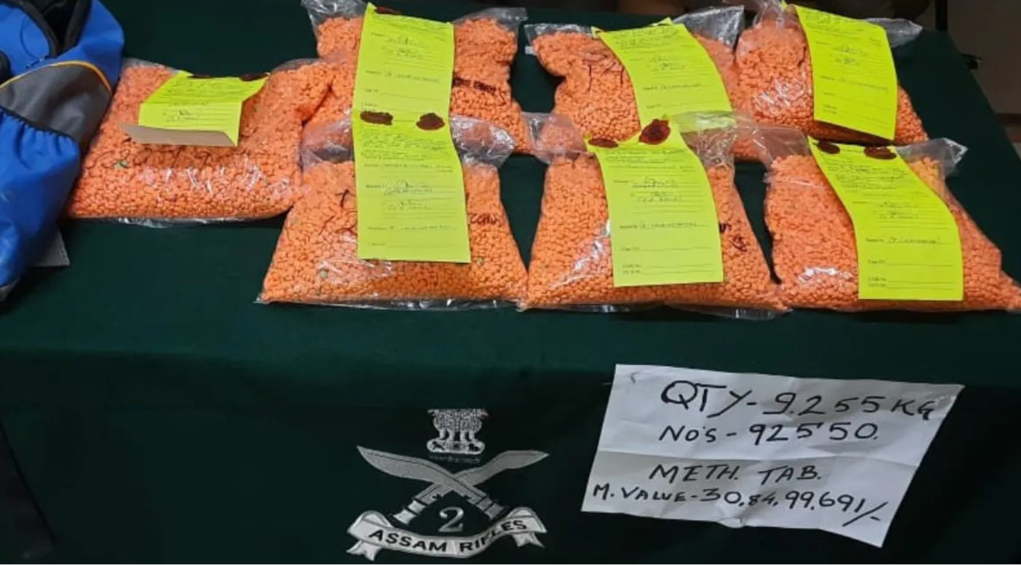 Meth tablets worth Rs 30.84 crore seized in Mizoram's Aizawl